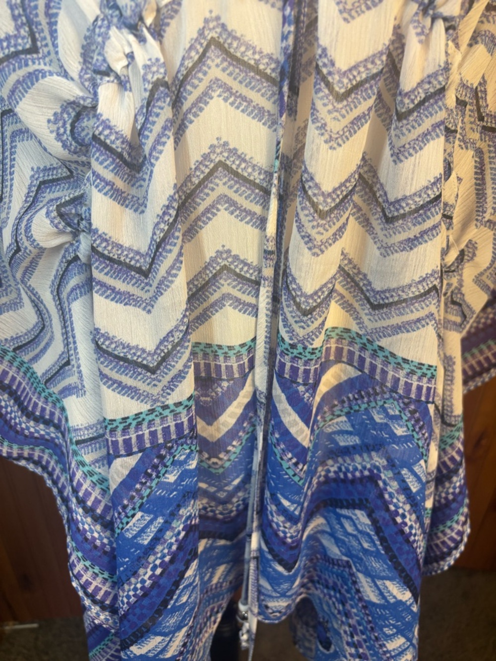 Chico's Blue and White Chevron Swim Coverup, size L/XL - Picture 2 of 7